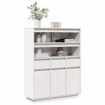 Dulap înalt, alb, 89x34x116,5 cm, lemn masiv de pin GartenMobel Dekor