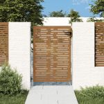 Poartă pentru grădină, 85x150 cm, oțel corten, dreptunghiuri GartenMobel Dekor