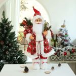 Mos craciun 60 cm, figurina decorativa, saculet cadouri, caciula cu clopotel MultiMark GlobalProd