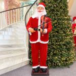 Mos craciun cu vioara, figurina muzicala 180 cm, canta si danseaza, suport sustinere, senzor sunet MultiMark GlobalProd