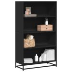Bibliotecă, negru, 80,5x35x139 cm, lemn prelucrat GartenMobel Dekor
