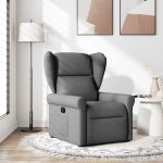 Fotoliu rabatabil, gri închis, material textil GartenMobel Dekor