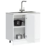 Dulap de bază de bucătărie „Porto” din lemn prelucrat alb GartenMobel Dekor