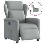 Fotoliu rabatabil electric, gri deschis, textil GartenMobel Dekor