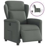 Fotoliu rabatabil electric, gri închis, material textil GartenMobel Dekor