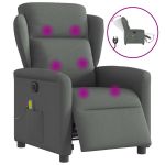 Fotoliu electric de masaj rabatabil, gri închis, textil GartenMobel Dekor