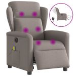 Fotoliu electric de masaj rabatabil, gri taupe, textil GartenMobel Dekor