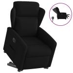 Fotoliu electric rabatabil cu ridicare, negru, textil GartenMobel Dekor