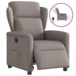 Fotoliu rabatabil electric, gri taupe, material textil GartenMobel Dekor