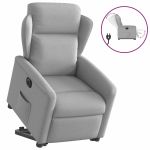 Scaun reclinabil electric, țesătură gri nor GartenMobel Dekor
