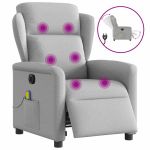 Scaun reclinabil electric pentru masaj Cloud Grey Fabric GartenMobel Dekor