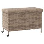 Ladă depozitare de grădină cu roți, gri 110x55x73 cm poliratan GartenMobel Dekor