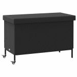 Ladă depozitare de grădină cu roți negru,110x55x73 cm poliratan GartenMobel Dekor
