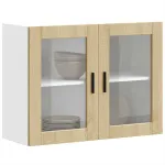 Dulap de bucătărie cu ușă de sticlă din stejar Sonoma „Porto”. GartenMobel Dekor