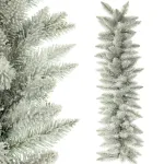 Ghirlanda de Craciun 1m din Crengute de Brad Artificial WhiteSnow Acoperita cu Zapada, Lungime 100cm, Diametru Bogat 35cm