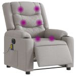 Scaun reclinabil electric pentru masaj Cloud Grey Fabric GartenMobel Dekor