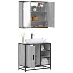 Set mobilier de baie, 2 piese, gri sonoma, lemn prelucrat GartenMobel Dekor