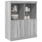 Bufetă gri Sonoma 81x37x100 cm din lemn prelucrat GartenMobel Dekor
