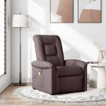 Fotoliu de masaj rabatabil, maro închis, material textil GartenMobel Dekor