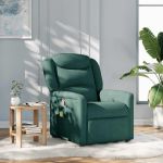 Fotoliu de masaj rabatabil, verde închis, material textil GartenMobel Dekor