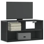 Dulap TV, negru, 80x31x39,5 cm, lemn prelucrat și metal GartenMobel Dekor