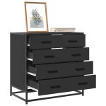 Dulap cu sertare, negru, 70x41x70 cm, lemn compozit GartenMobel Dekor