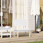 Scaun de grădină, alb,60x52,5x72 cm, lemn masiv de pin GartenMobel Dekor