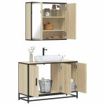 Set mobilier de baie, 2 piese, stejar sonoma, lemn prelucrat GartenMobel Dekor