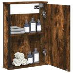 Dulap baie cu oglindă stejar fumuriu 42x12x60 cm lemn compozit GartenMobel Dekor