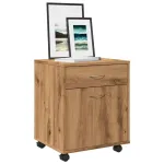 Dulap cu roți, stejar artizanal, 45x38x54 cm, lemn prelucrat GartenMobel Dekor