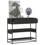 Măsuță consolă, negru, 90x35x80 cm, lemn prelucrat GartenMobel Dekor
