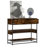 Măsuță consolă, stejar fumuriu, 90x35x80 cm, lemn prelucrat GartenMobel Dekor
