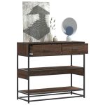 Măsuță consolă, stejar maro, 90x35x80 cm, lemn prelucrat GartenMobel Dekor