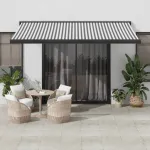 Copertină retractabilă antracit/alb, 4x3 m, textil/aluminiu GartenMobel Dekor