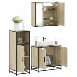 Set mobilier de baie, 3 piese, stejar sonoma, lemn prelucrat GartenMobel Dekor