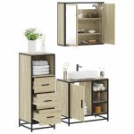 Set mobilier de baie, 3 piese, stejar sonoma, lemn prelucrat GartenMobel Dekor