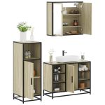 Set mobilier de baie, 3 piese, stejar sonoma, lemn prelucrat GartenMobel Dekor