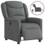 Fotoliu rabatabil electric, gri închis, material textil GartenMobel Dekor