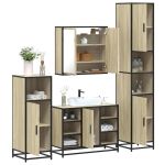 Set de mobilier de baie din 4 piese din lemn de stejar Sonoma GartenMobel Dekor