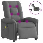 Fotoliu electric de masaj rabatabil, gri închis, textil GartenMobel Dekor