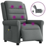 Fotoliu electric de masaj rabatabil, gri închis, textil GartenMobel Dekor