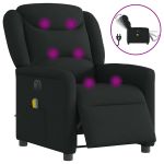 Fotoliu electric de masaj rabatabil, negru, textil GartenMobel Dekor