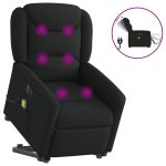 Fotoliu electric de masaj rabatabil cu ridicare, negru, textil GartenMobel Dekor
