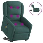 Fotoliu electric masaj rabatabil / ridicare verde închis textil GartenMobel Dekor