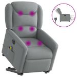 Fotoliu electric masaj rabatabil cu ridicare, gri închis textil GartenMobel Dekor