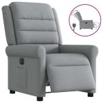 Fotoliu rabatabil electric, gri deschis, textil GartenMobel Dekor