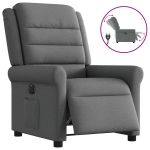 Fotoliu rabatabil electric, gri închis, material textil GartenMobel Dekor