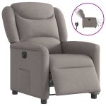 Fotoliu rabatabil electric, gri taupe, material textil GartenMobel Dekor
