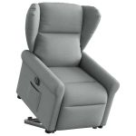 Fotoliu electric rabatabil cu ridicare, gri deschis, textil GartenMobel Dekor