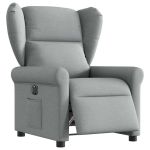 Fotoliu rabatabil electric, gri deschis, textil GartenMobel Dekor